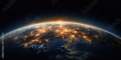 Fototapeta Naklejka Na Ścianę i Meble -  Galaxy, stars and mystery of space. Earth, sun and vast universe