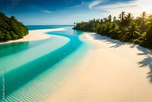 beach with palm trees