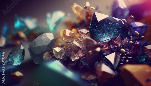 eye catching broken crystal mineral wallpaper for a gaming backdrop generative ai