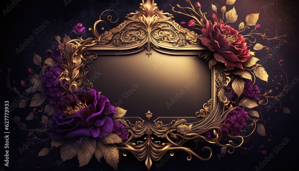 decorative and ethnic blank floral frame photography for lover moment generative ai