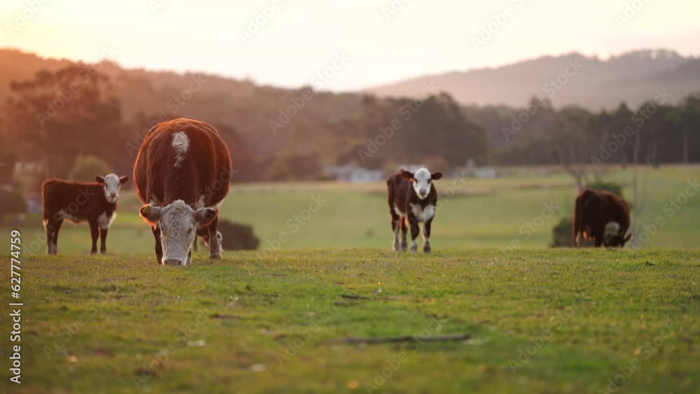 hereford cows grazing on grass in the field hereford cows grazing on grass in the field