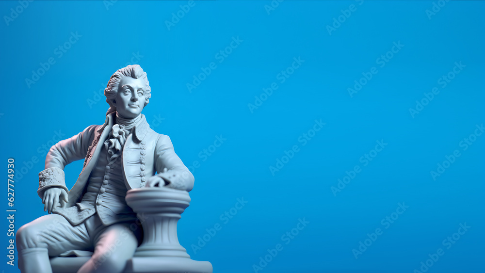 Musician Composer Beethoven Statue , Modern Renaissance Minimalist Concept Render Musician Composer Beethoven Statue , Modern Renaissance Minimalist Concept Render