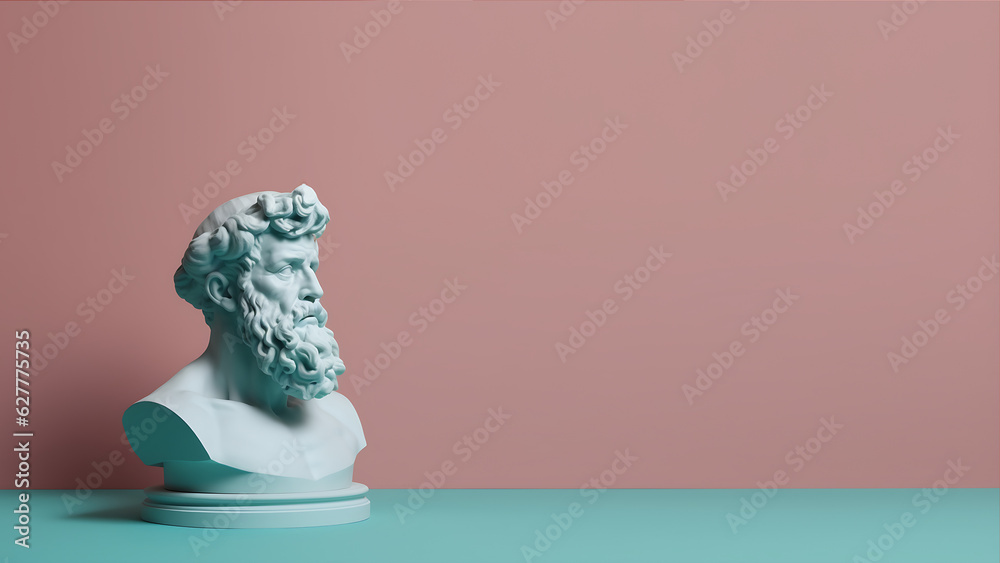 Thinking Man, Stoic Philosopher Greek Roman Style Statue, Modern Renaissance Minimalist Digital Concept Thinking Man, Stoic Philosopher Greek Roman Style Statue, Modern Renaissance Minimalist Digital Concept