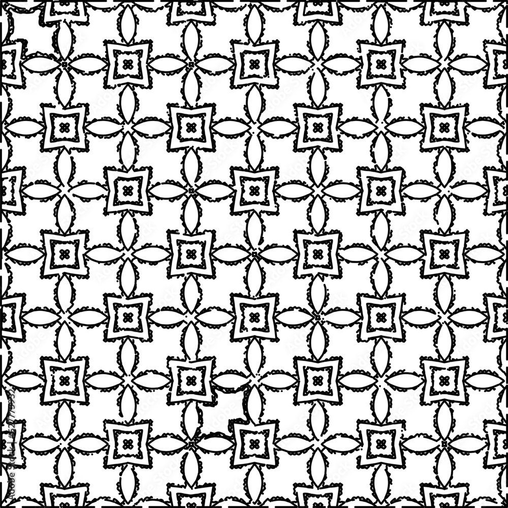 Black lines on white background.
Wallpaper with figures from lines. Abstract geometric black and white pattern for web page, textures, card, poster, fabric, textile. Monochrome repeating design. Black lines on white background.
Wallpaper with figures from lines. Abstract geometric black and white pattern for web page, textures, card, poster, fabric, textile. Monochrome repeating design.