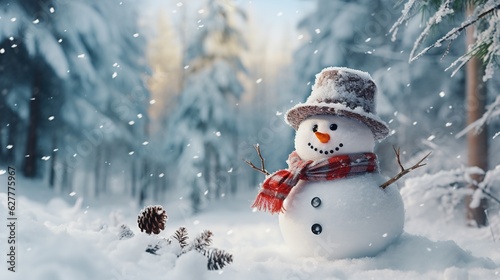 New Year's snowman, fabulous snowman Generative AI © Irina