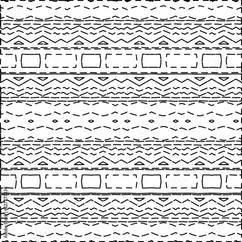 Dashes lines. Grunge texture. Black and white pattern. Abstract background for web page, textures, card, poster, fabric, textile.