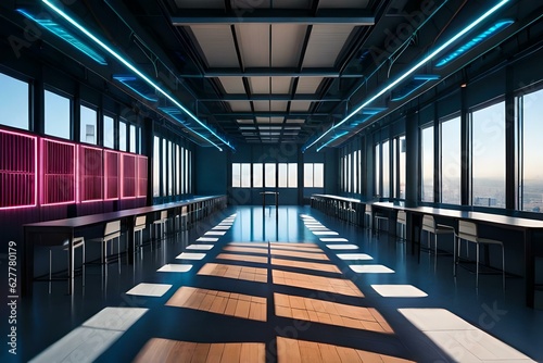 corridor in a building Generated Ai