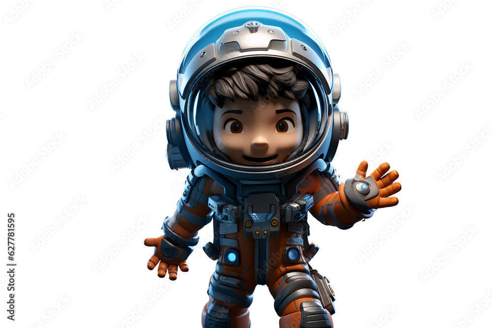 Portrait of a kid astronaut on a transparent background, Generative AI Portrait of a kid astronaut on a transparent background, Generative AI