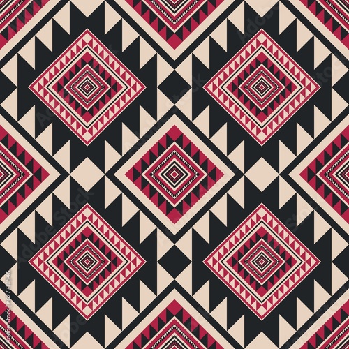 Wallpaper Mural African-American geometric pattern. Illustration ethnic tribal geometric shape seamless pattern. Ethnic southwest geometric pattern use for fabric, textile, home decoration elements, upholstery, etc. Torontodigital.ca