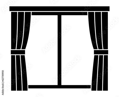 窓とカーテンのシルエット