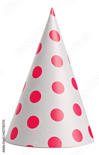 Colorful paper party hat isolated.