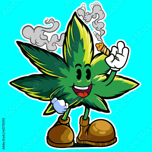 happy time 420 smoke character vector illustration	 (ID: 627785915)