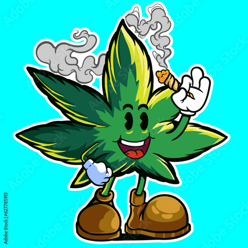 happy time 420 smoke character vector illustration	