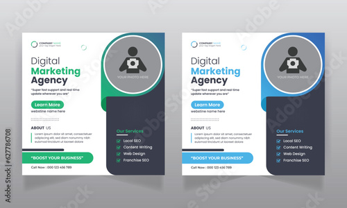 Digital marketing agency business promotion social media post template