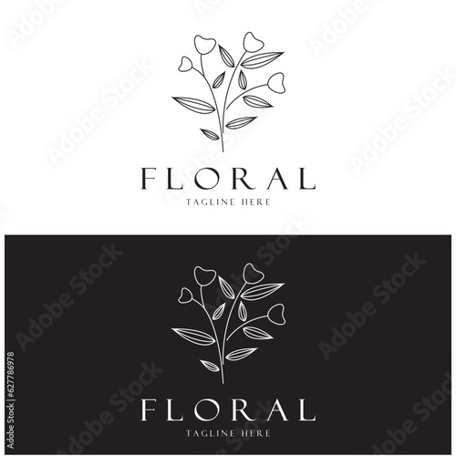 Elegant floral and leaf frame. Delicate botanical vector illustration for labels, spas, corporate identity, and wedding invitations