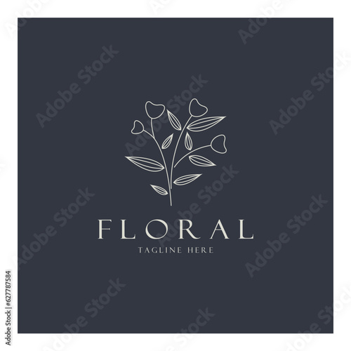 Elegant floral and leaf frame. Delicate botanical vector illustration for labels, spas, corporate identity, and wedding invitations