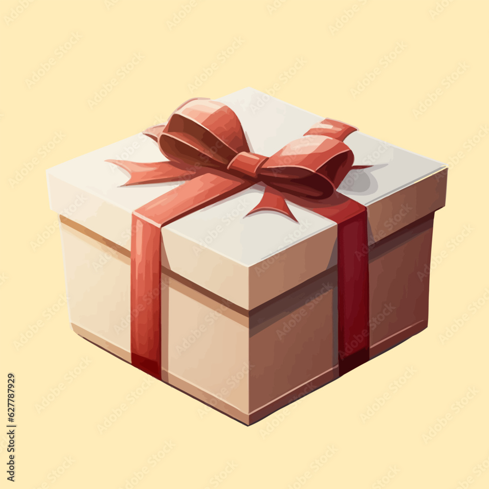 Gift box. Gift box on a yellow background. Vector illustration Gift box. Gift box on a yellow background. Vector illustration
