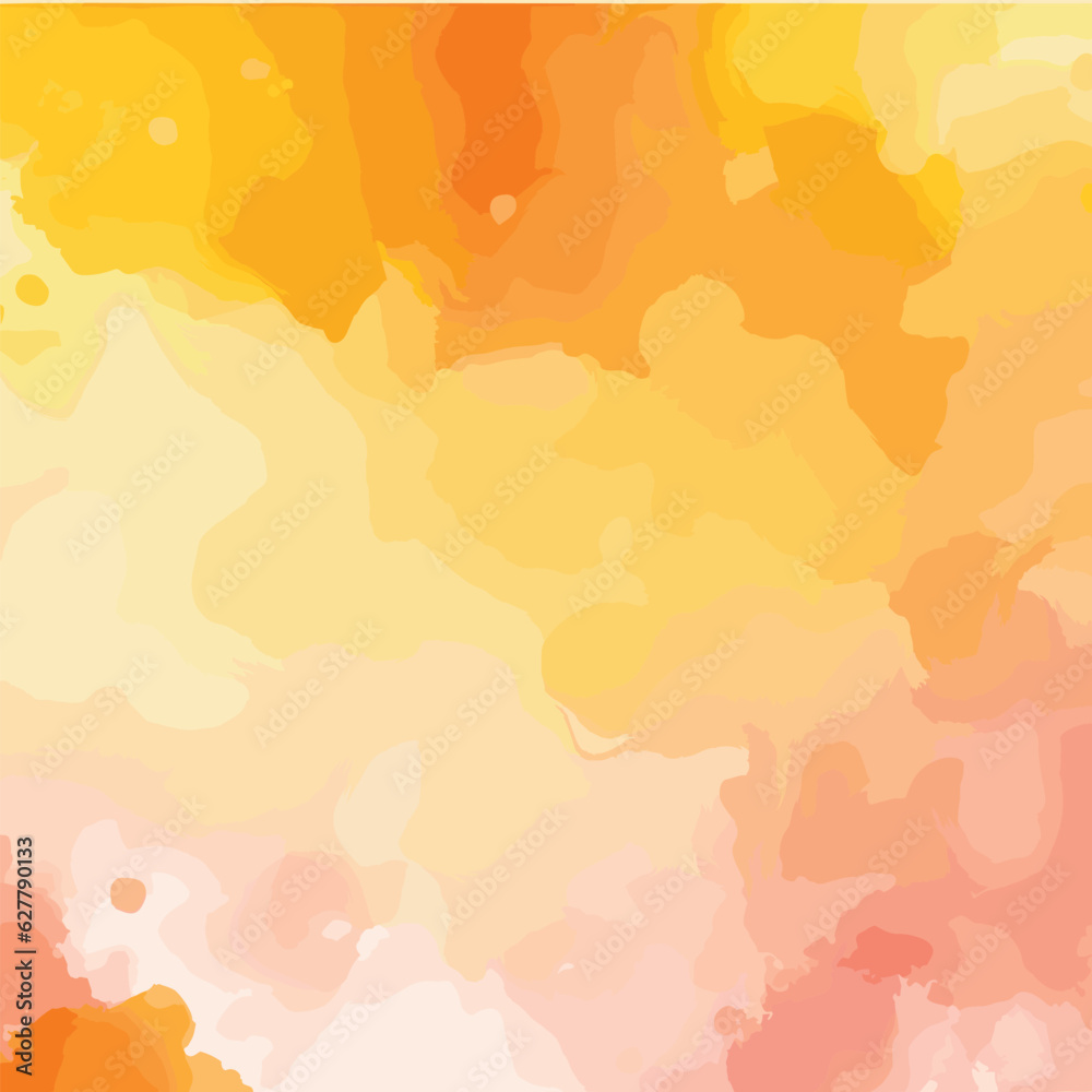Abstract watercolor orange background Texture, vector Illustration