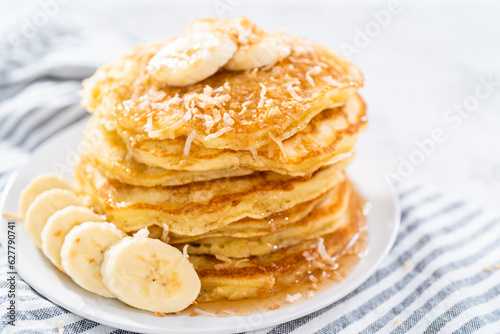 Coconut banana pancakes