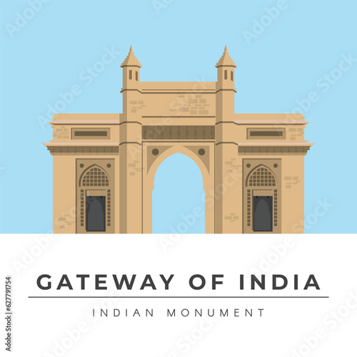 Gateway of India, Indian Monument Vector Illustration
