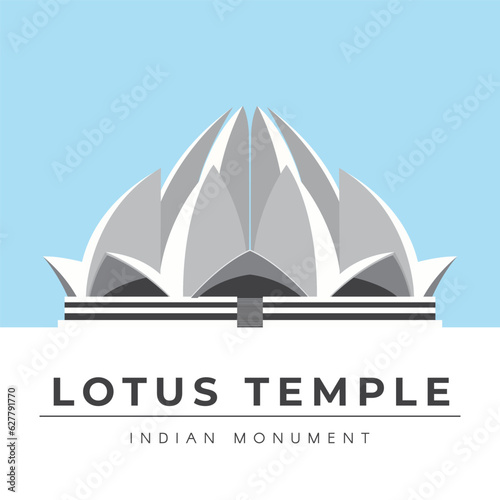 Lotus Temple, Indian Monument Vector Illustration photo