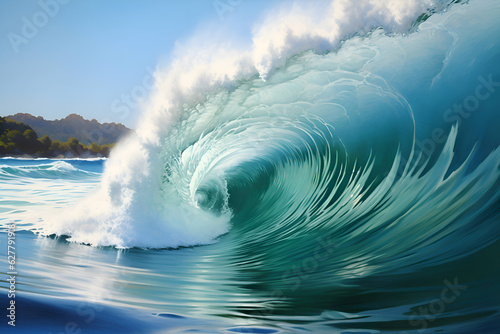 Fototapeta Naklejka Na Ścianę i Meble -  a wave breaking on the shore on a tropical beach