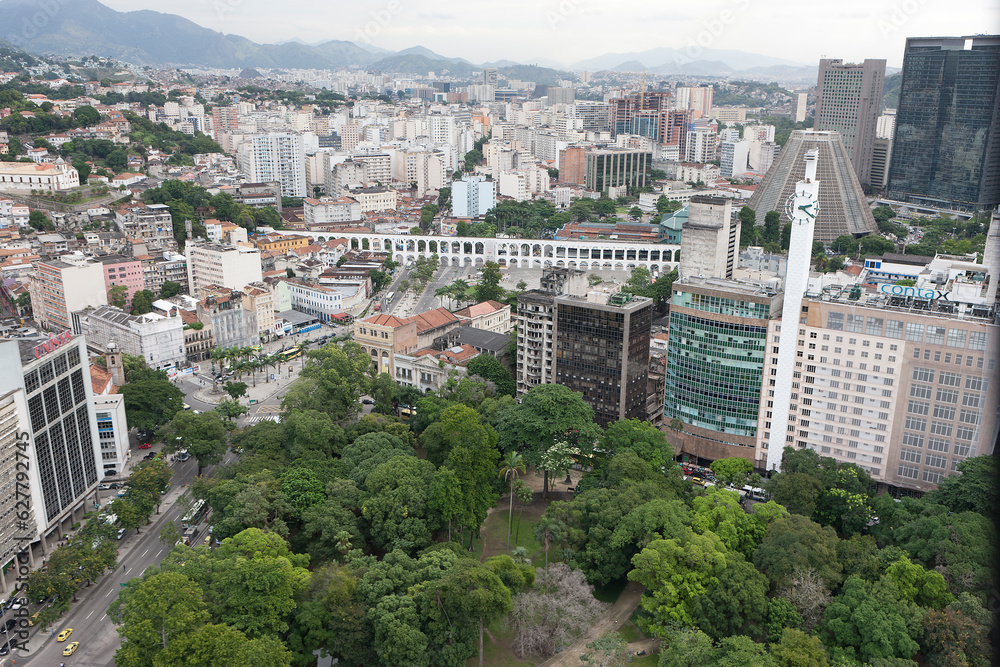 Rio de Janeiro city view on a cloudy spring day