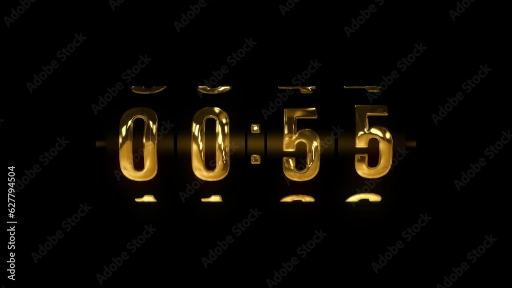 timer with golden numbers