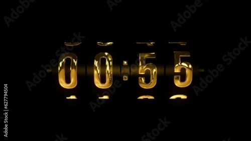 timer with golden numbers photo