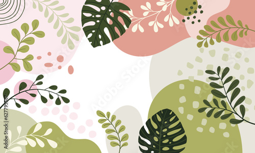 Spring background with beautiful. abstract  backgrounds. space for text. for posters, cover design templates, social media stories wallpapers with spring leaves.