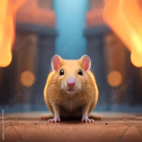 rat mouse isolated on a colored background photo