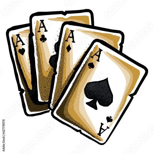 playing cards and chips.vector playing card