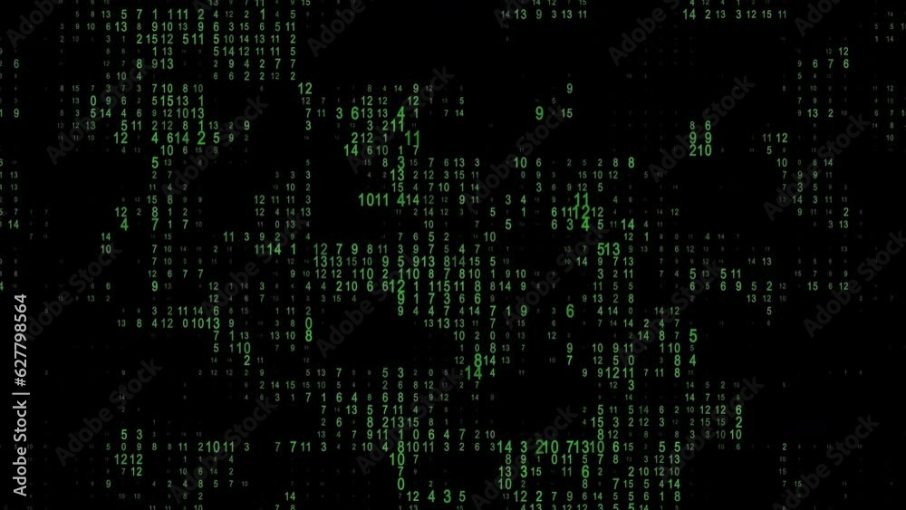Matrix Binary Code. Futuristic HUD element. Numbers animation. Modern technology. Digital abstract background. 4k video
