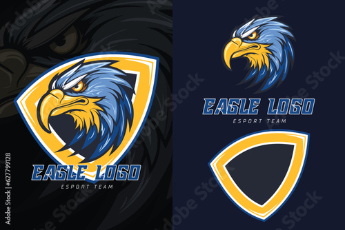 eagle head mascot esport logo design. Vector illustration.