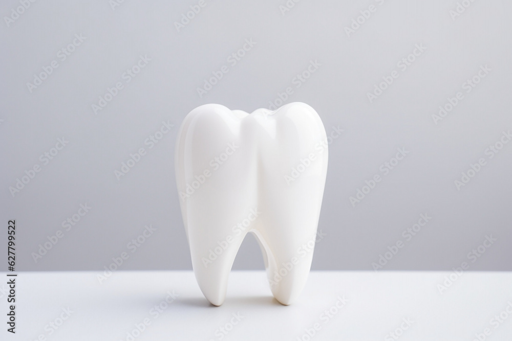 Dental Care concept. A healthy white tooth isolated on light background. High quality photo Dental Care concept. A healthy white tooth isolated on light background. High quality photo
