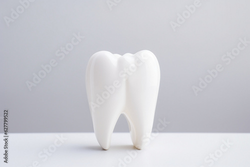 Dental Care concept. A healthy white tooth isolated on light background. High quality photo