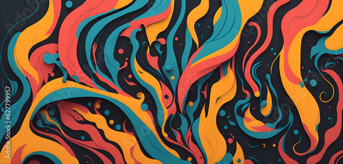 Vibrant Abstract Banner Design with Fluid Shapes. Colorful Fluid Shapes Collide in an Abstract