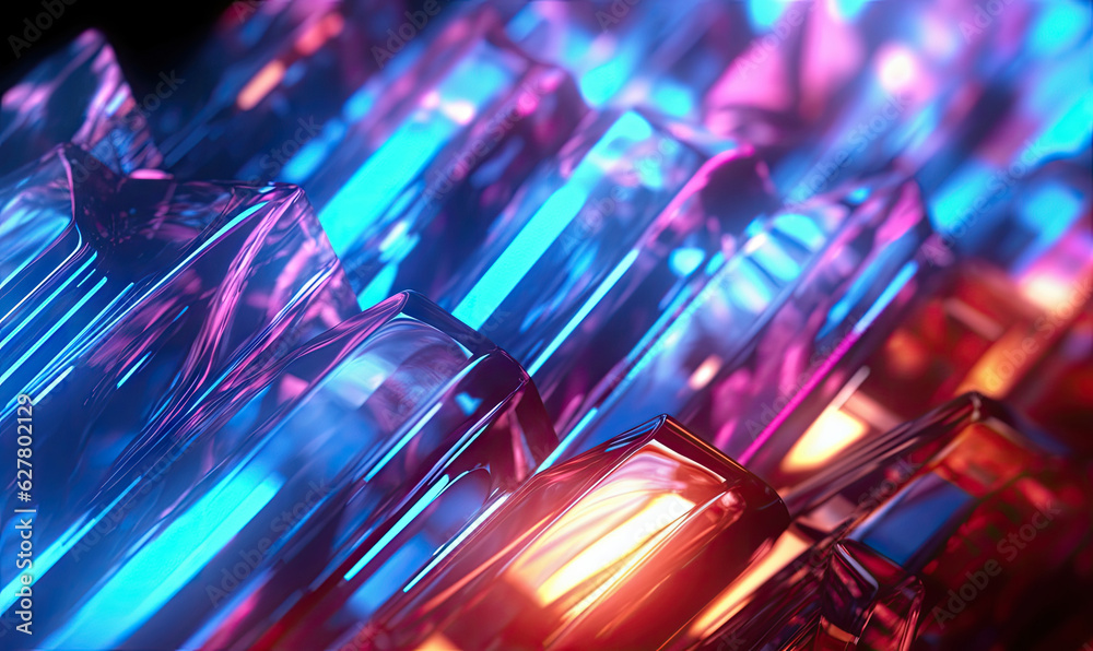 Neon wave liquid background. Crystal glass backdrop. For banner, book illustration. Created with generative AI tools Neon wave liquid background. Crystal glass backdrop. For banner, book illustration. Created with generative AI tools