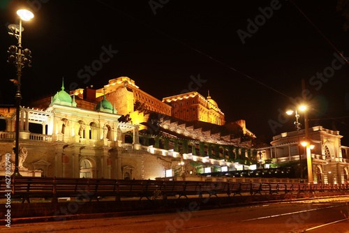 Royal Palace or Buda Castle at night in Budapest, Hungary  © Lindasky76