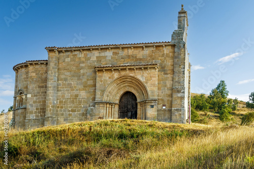 Temple of Santa Eulalia, medieval parish located in the Palencia Mountains. Barrio de Santa María, located at the tail of the Aguilar de Campoo reservoir, Pelencia, Spain. XII Century photo