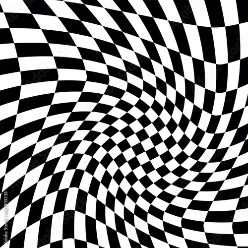 Canvas-taulu Trippy chessboard black and white background