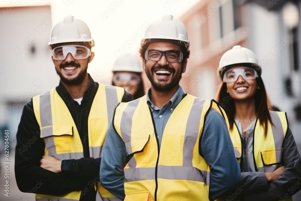 Portrait of construction group at construction site, Real Estate Project with Civil Engineer concept. Portrait of construction group at construction site, Real Estate Project with Civil Engineer concept.