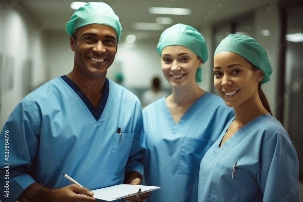 Group of doctor standing in operating room in a hospital, Best practice from multiple disciplines. Group of doctor standing in operating room in a hospital, Best practice from multiple disciplines.