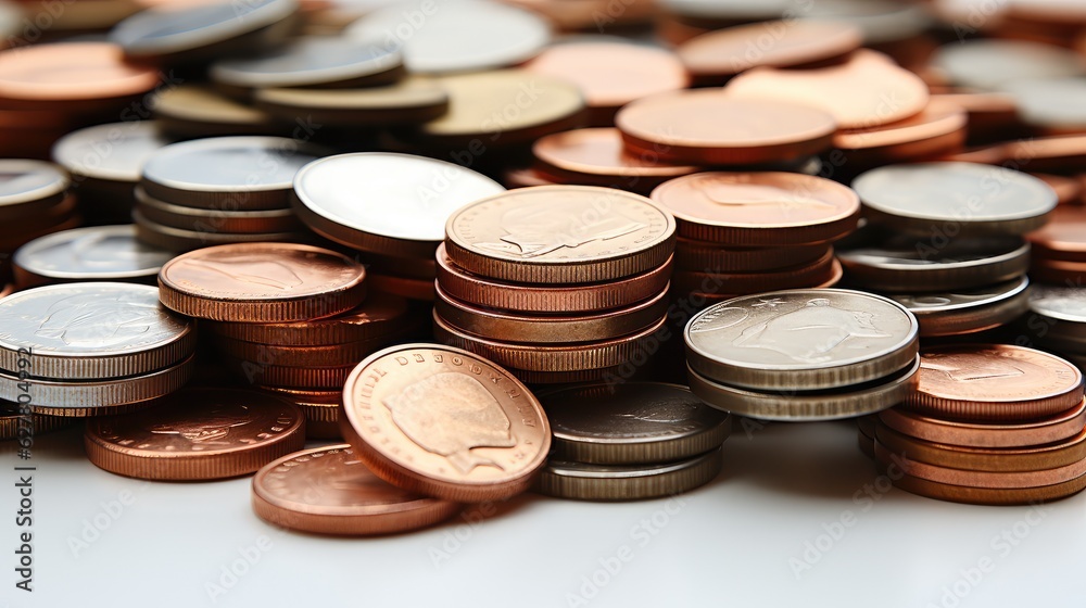Different Money on white background, Money concept, Some kinds of coin. Different Money on white background, Money concept, Some kinds of coin.