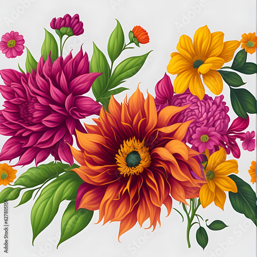 Multicolor beautiful background garden flowers plant pattern