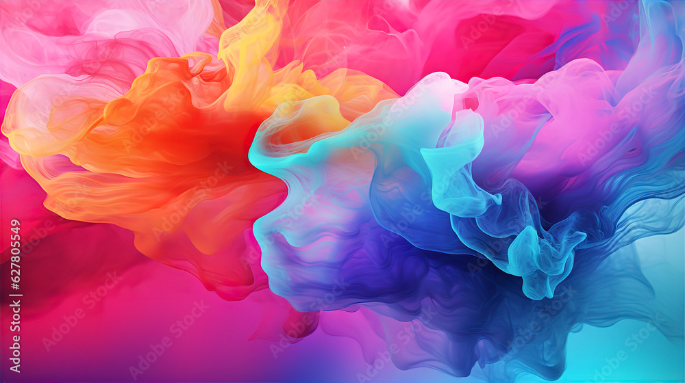 Liquid Ink Fusion Explosion Multicolour Background Illustration