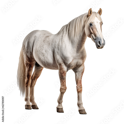 horse on transparent background 3 4 view