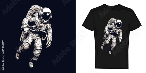 Astronaut outer space vector design, graphics for t-shirt prints