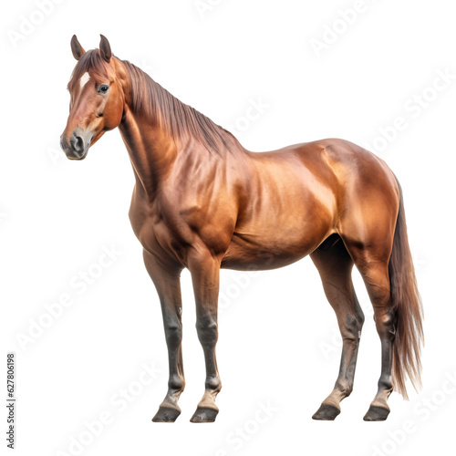 horse on transparent background 3/4 view