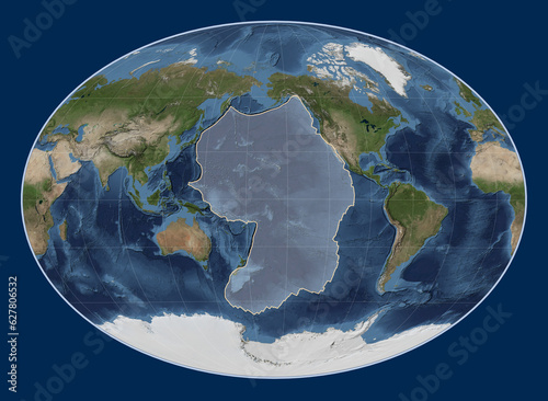 Pacific tectonic plate. Satellite. Fahey Oblique.